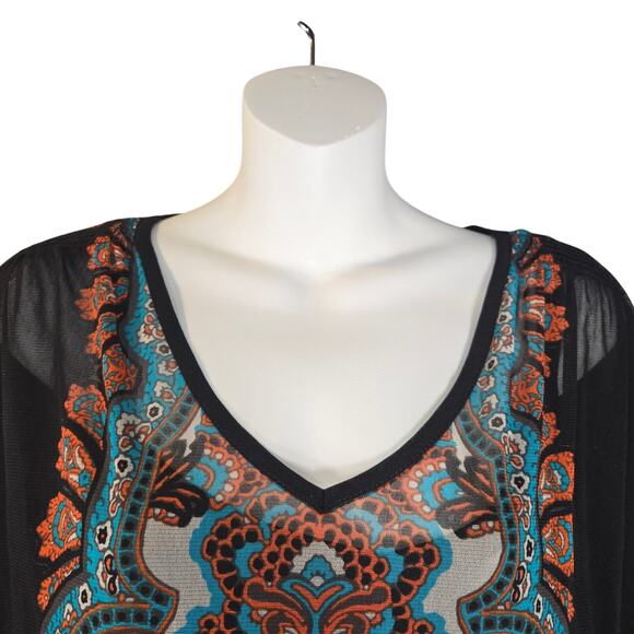 INC International Concepts Woman 1X Top Flowy Stretch Art to Wear Boho Hippie - Picture 3 of 10